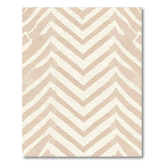 Neutral Beige Chevron Stripe Rug