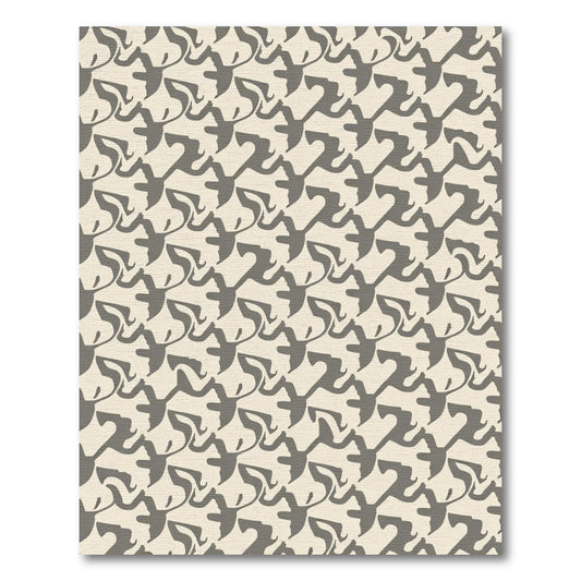 Taupe Abstract Contemporary Repeating Form Rug