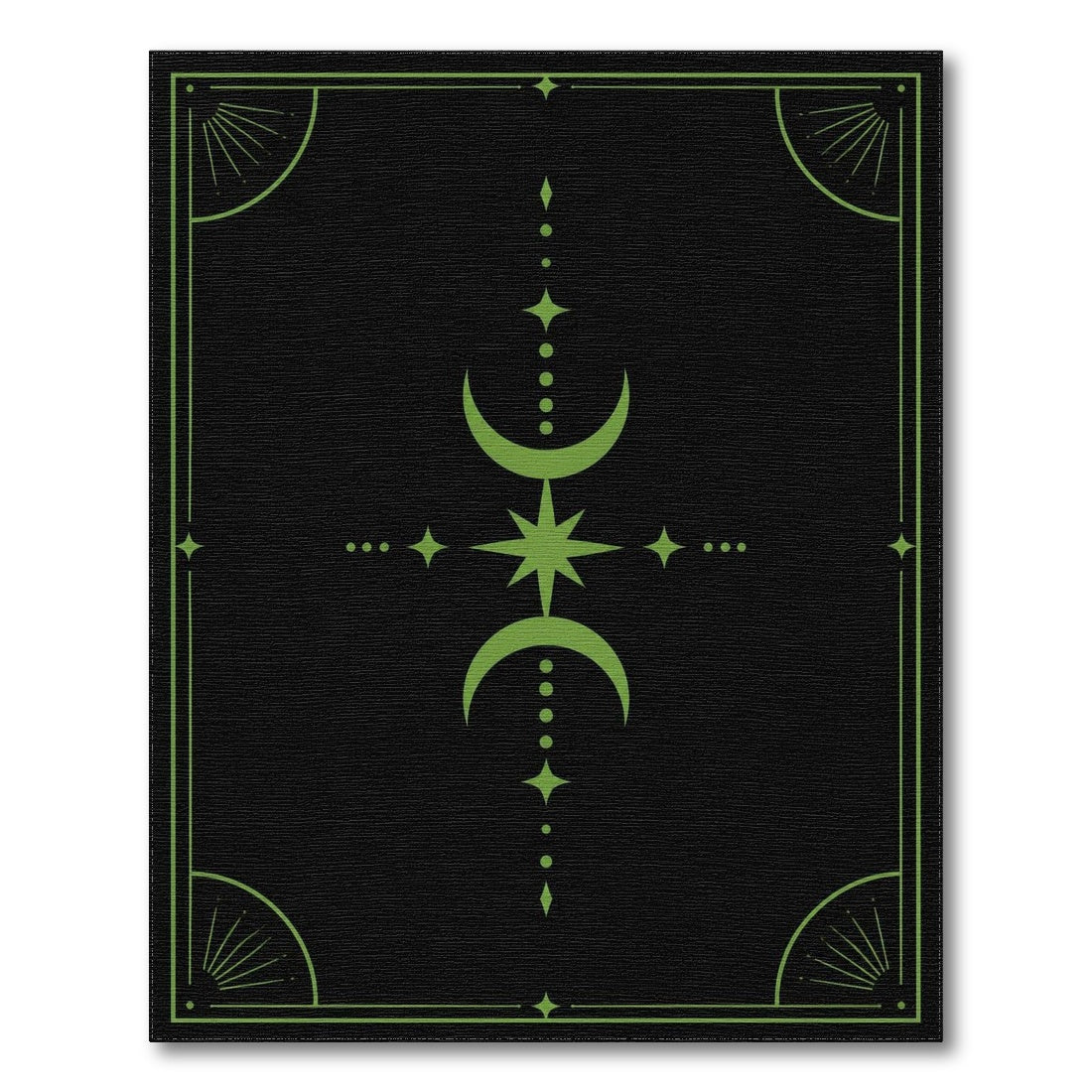 Green Celestial Moon Star Area Rug
