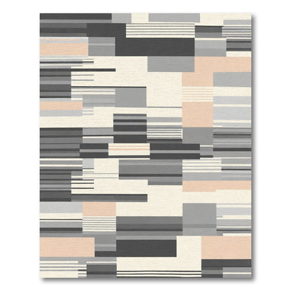 Modern Geometric Blocks Stripes Rug