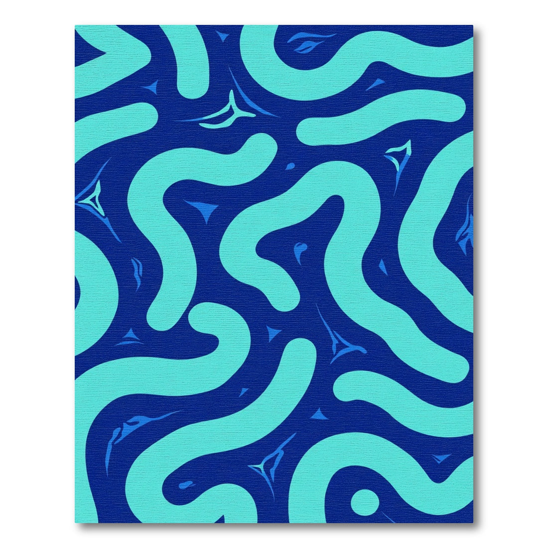 Deep Blue Abstract Organic Swirl Rug