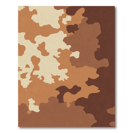 Earthy Brown Camo Blended Shapes Rug