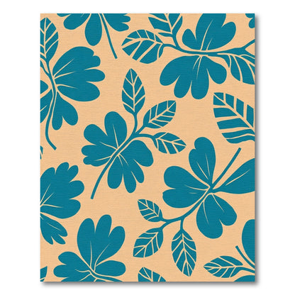 Teal Leafy Branch Blossom Rug