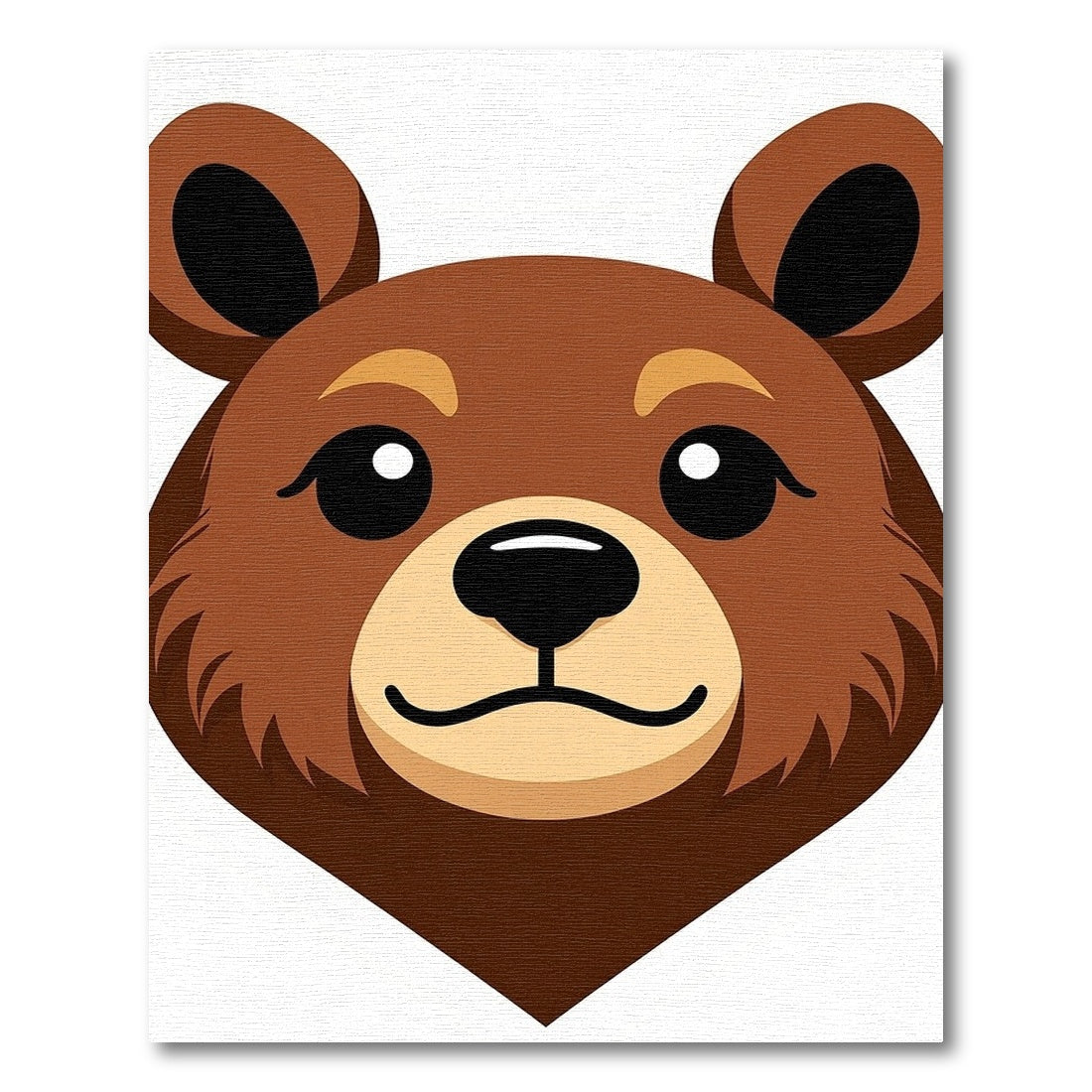Cute Brown Bear Face Rug