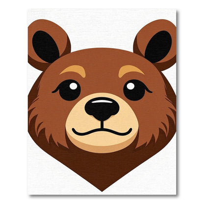 Cute Brown Bear Face Rug