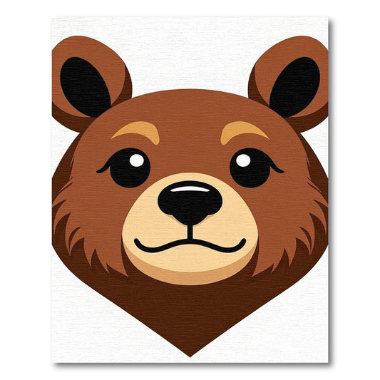 Cute Brown Bear Face Rug