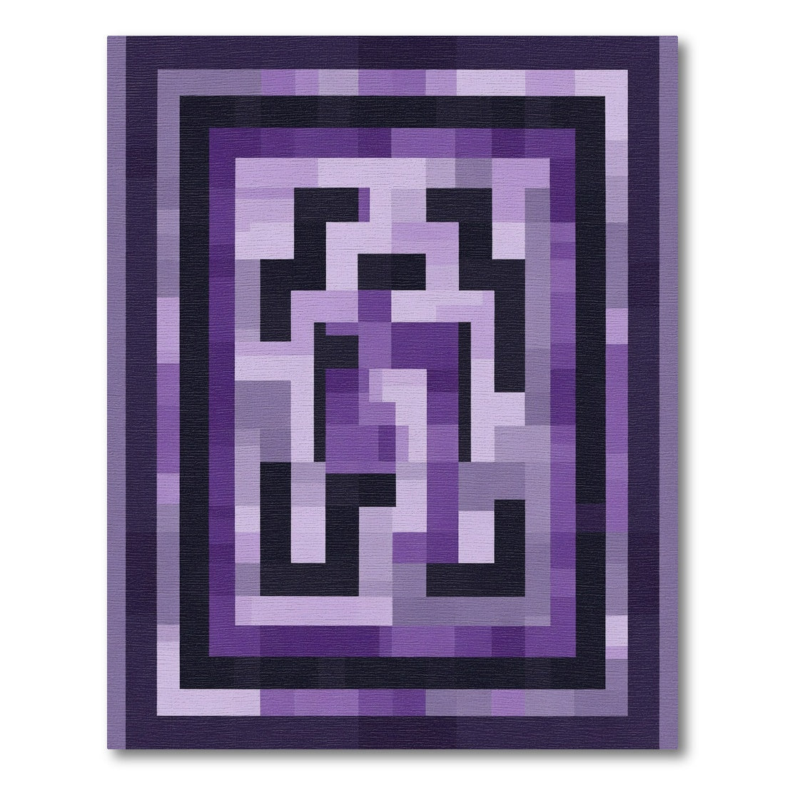 Amethyst Pixel Geometric Maze Rug