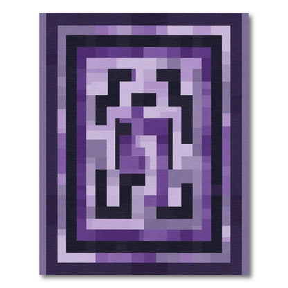 Amethyst Pixel Geometric Maze Rug