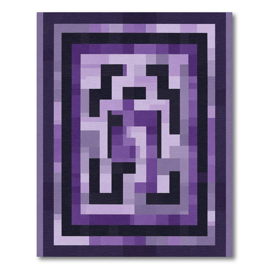 Amethyst Pixel Geometric Maze Rug
