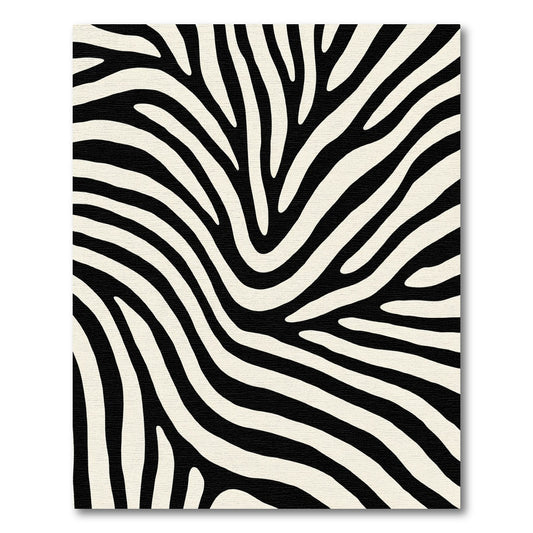 Wild Animal Print Cream Black Rug