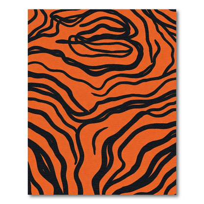 Bold Orange Black Tiger Stripes Rug