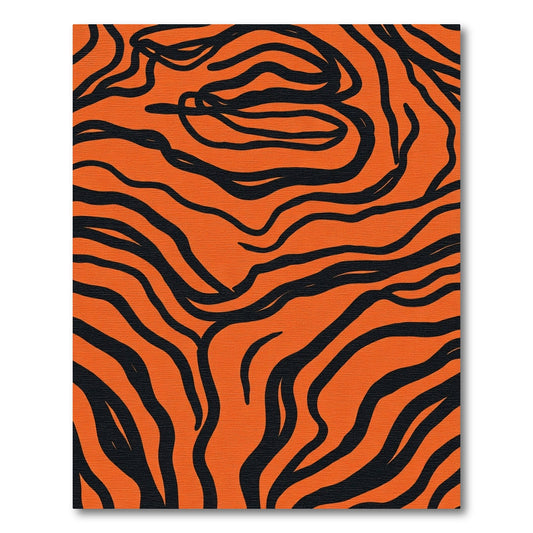 Bold Orange Black Tiger Stripes Rug
