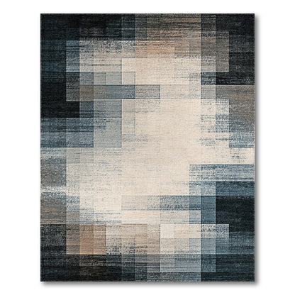 Grey Abstract Block Area Rug