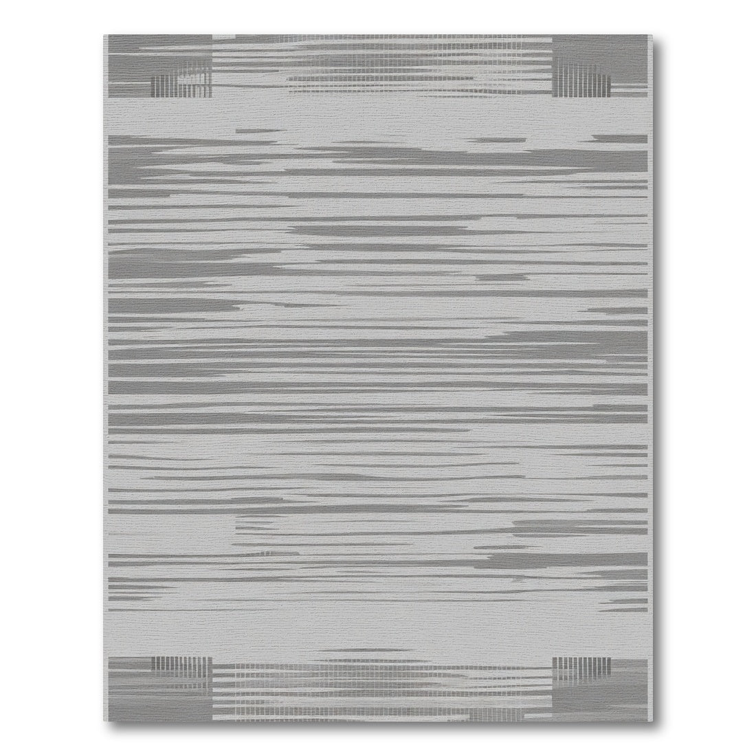 Monochromatic Abstract Brushstroke Stripe Rug