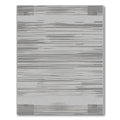 Monochromatic Abstract Brushstroke Stripe Rug