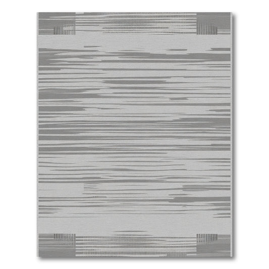 Monochromatic Abstract Brushstroke Stripe Rug