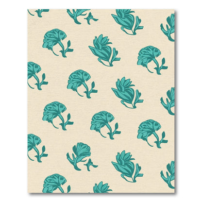 Teal Floral Botanical Repeats Rug