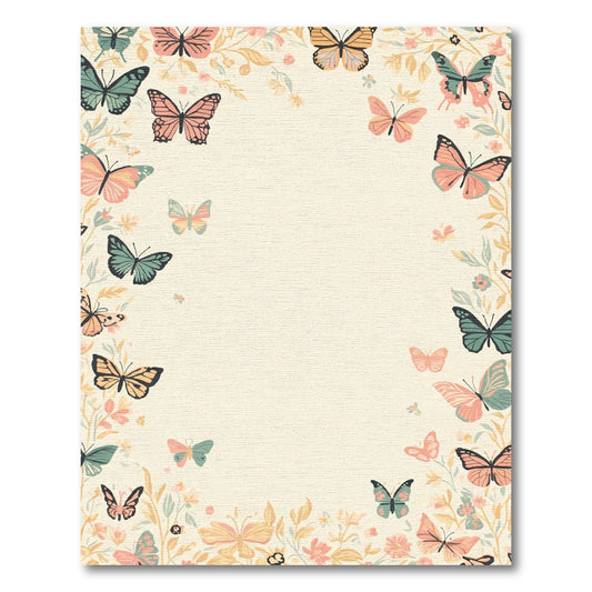 Whimsical Pastel Butterfly Meadow Rug