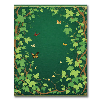 Enchanted Forest Butterflies Vines Rug