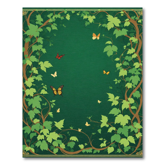 Enchanted Forest Butterflies Vines Rug
