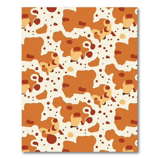 Cream Orange Brown Splatter Spots Rug