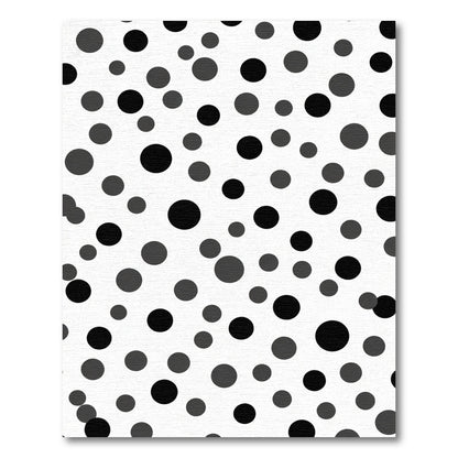 Modern Monochrome Polka Dot Scatter Rug