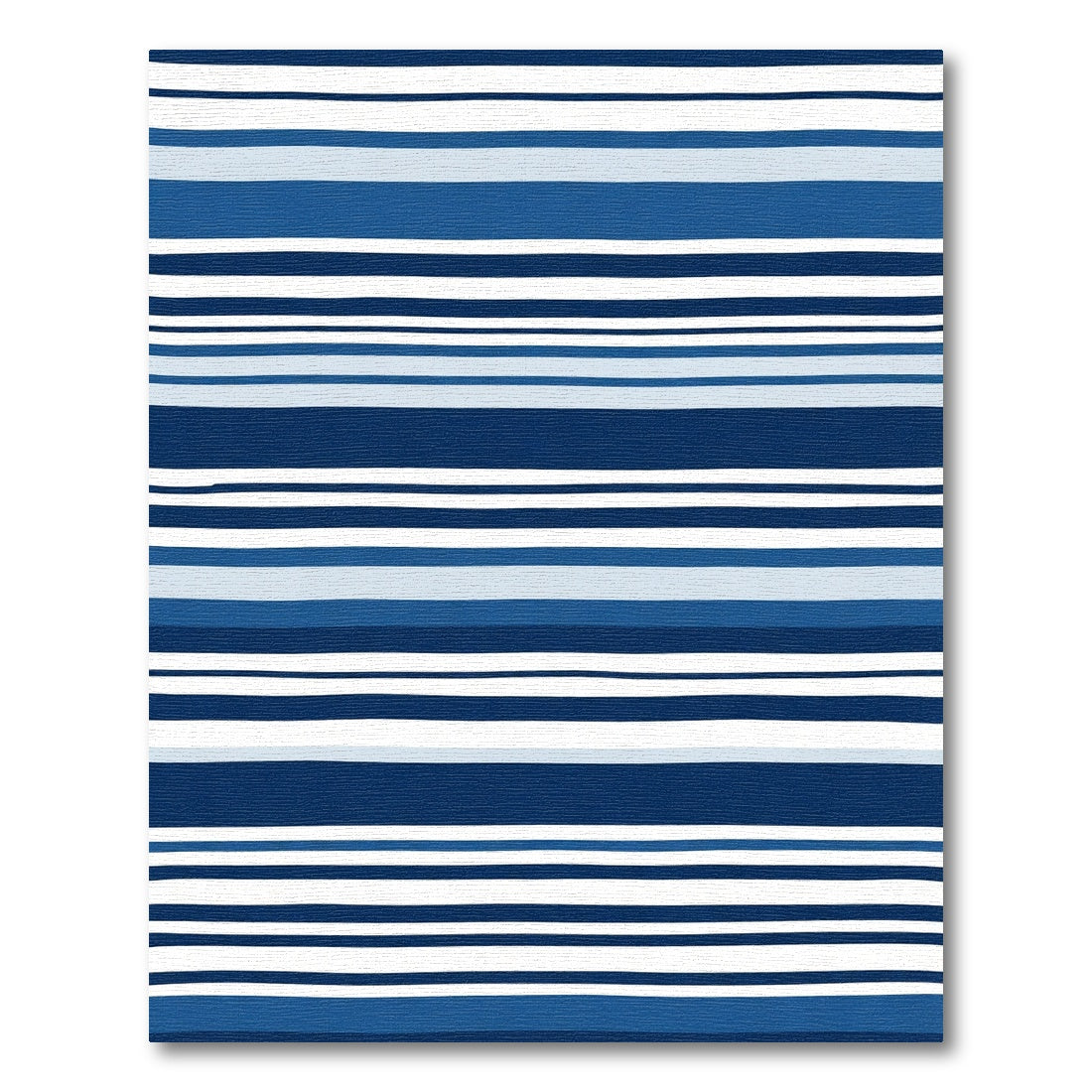 Deep Blue Indigo Striped Abstraction Rug