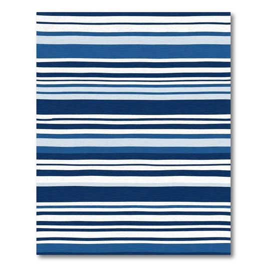 Deep Blue Indigo Striped Abstraction Rug