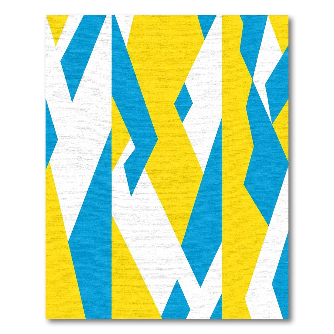 Bright Yellow Blue Geometric Deconstruction Rug
