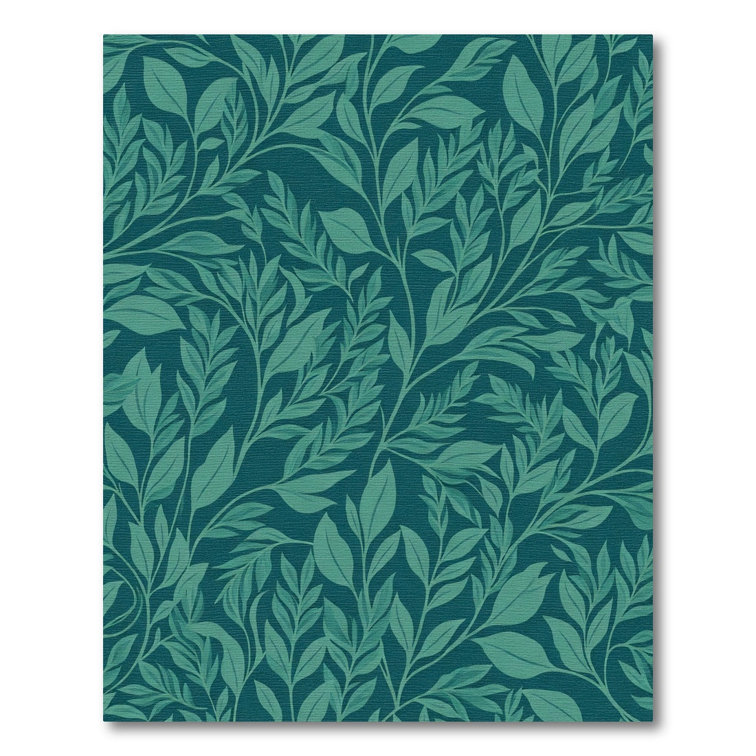 Teal Green Leafy Vine Garland Rug