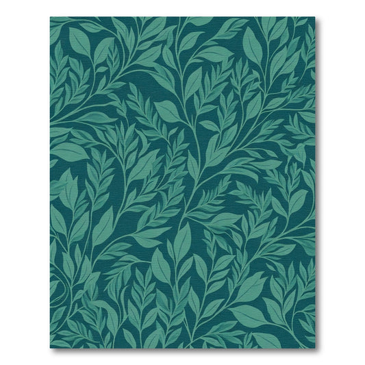 Teal Green Leafy Vine Garland Rug