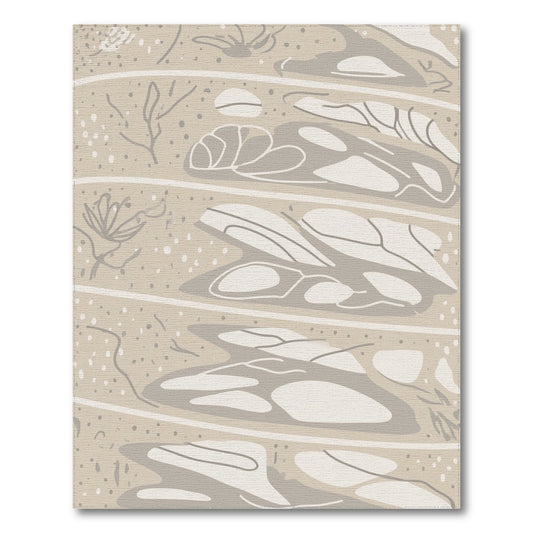 Abstract Beige Striped Area Rug