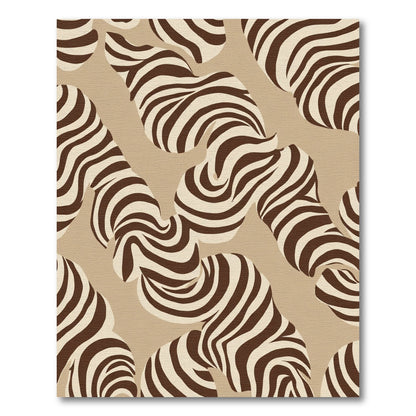 Abstract Zebra Stripe Swirls Rug