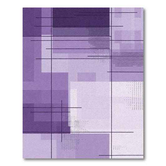 Mauve Geometric Line Art Rug