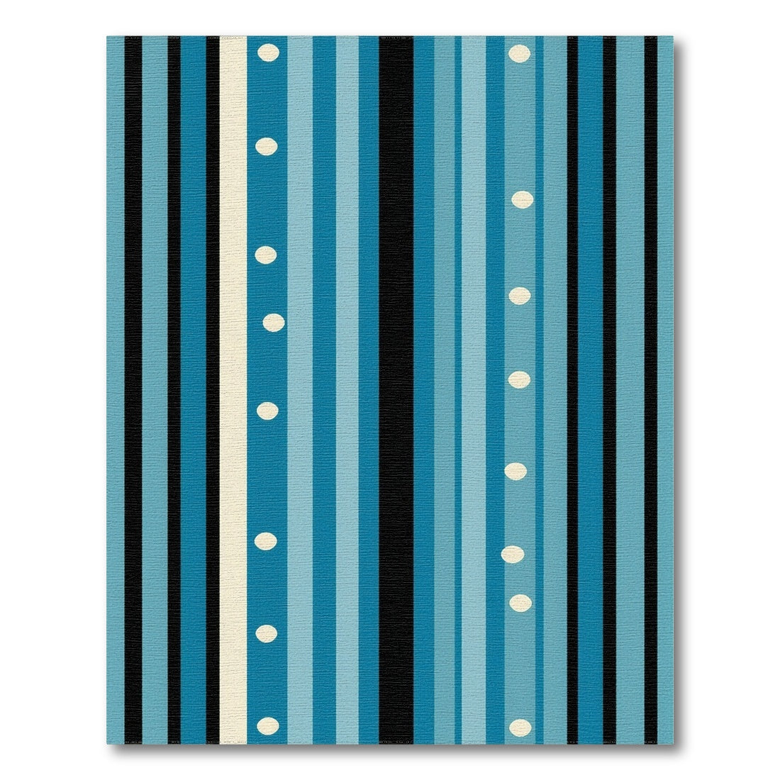 Blue Teal Striped Geometric Blue and Teal Area Rug