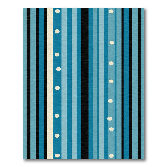 Blue Teal Striped Geometric Blue and Teal Area Rug