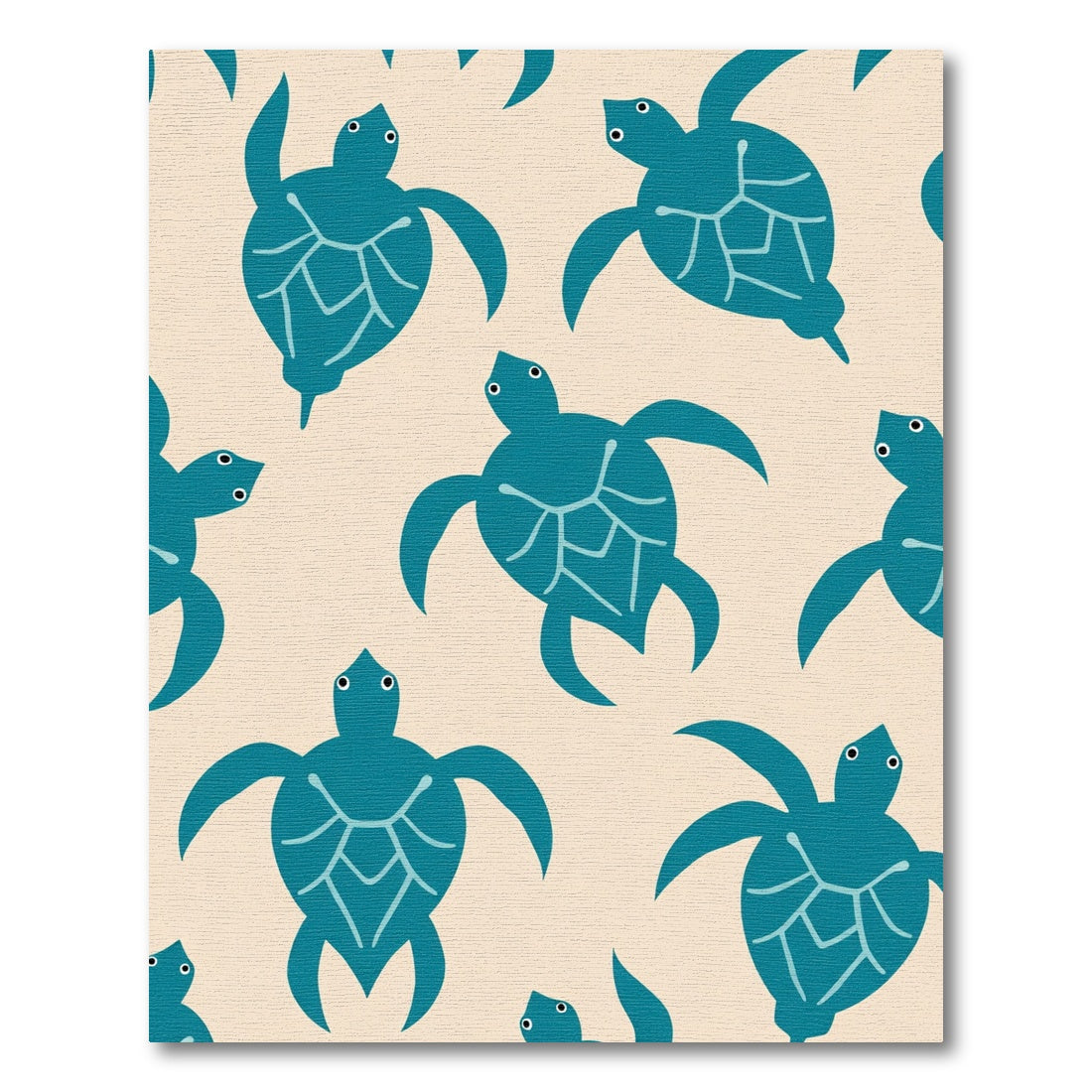 Teal Sea Turtle Repeating Pattern Rug