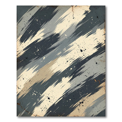 Textured Grayscale Dynamic Brushstroke Rug