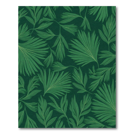 Deep Emerald Tropical Jungle Leaves Rug