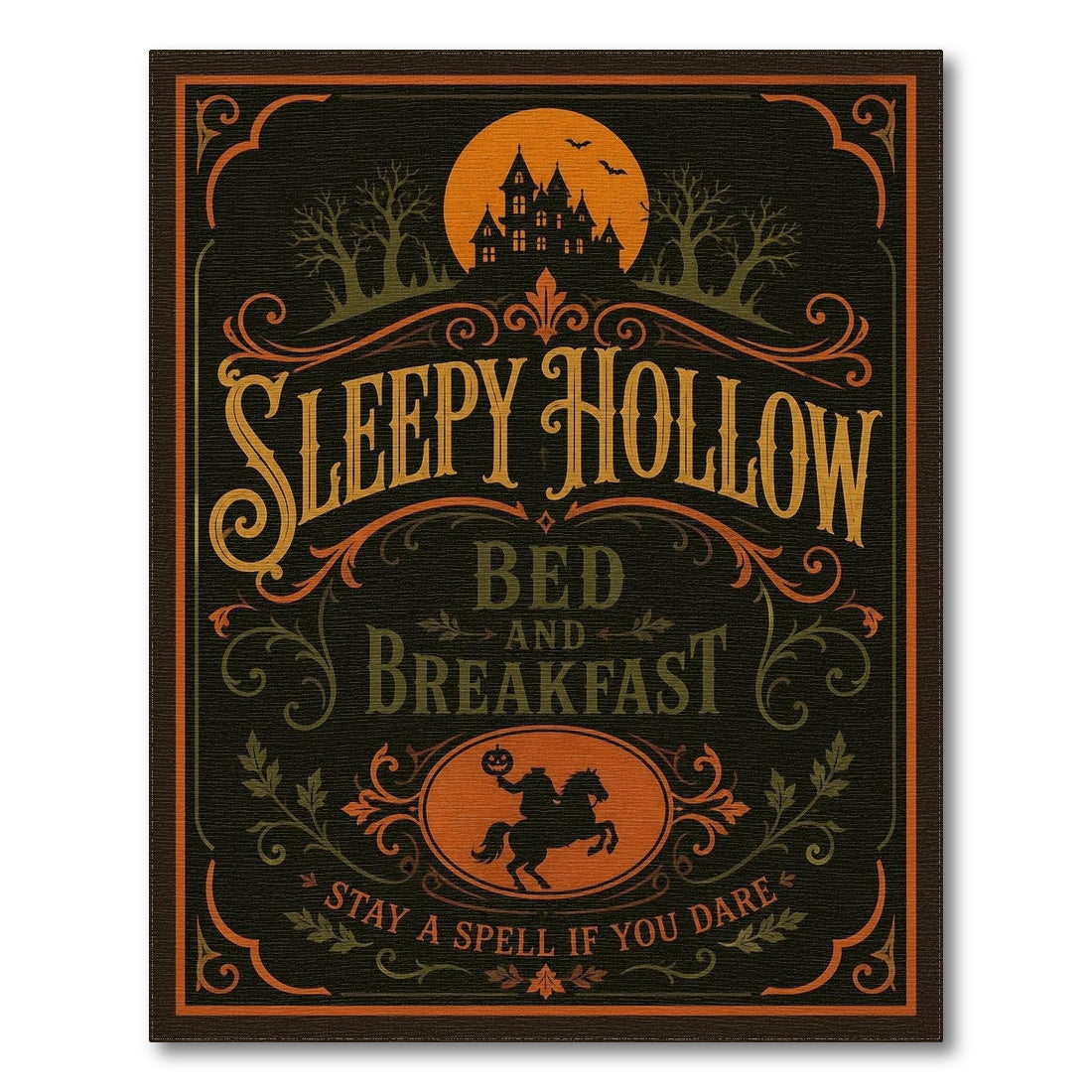 Sleepy Hollow Vintage Halloween Area Rug