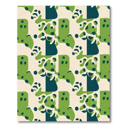 Organic Green And Navy Abstraction Rug