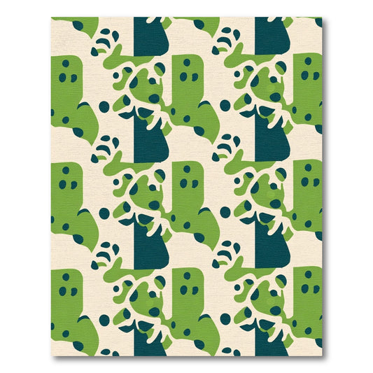 Organic Green And Navy Abstraction Rug