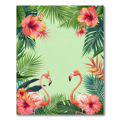 Pink Flamingo Hibiscus Area Rug