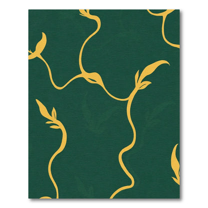 Golden Vine Swirls Deep Emerald Rug