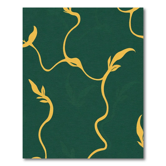 Golden Vine Swirls Deep Emerald Rug