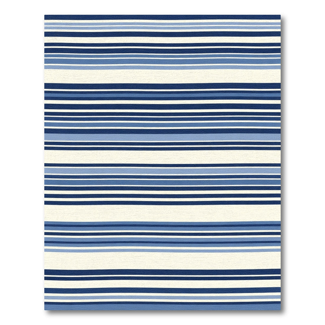 Classic Navy Blue Cream Striped Aura Rug