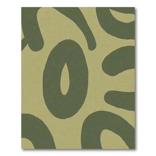 Olive Abstract Organic Smooth Curves Rug
