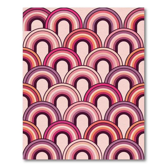 Retro Pink Arc Archway Rug