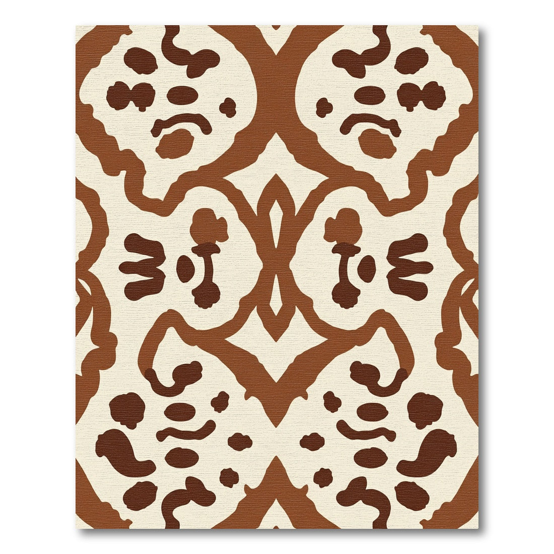 Retro Ochre Tribal Scroll Rug