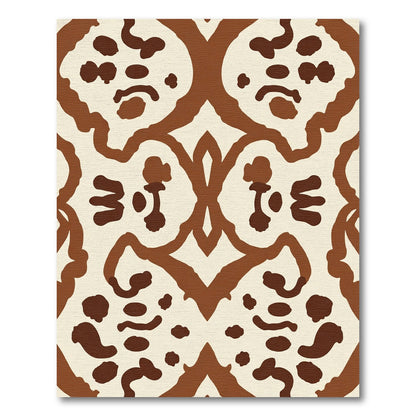Retro Ochre Tribal Scroll Rug